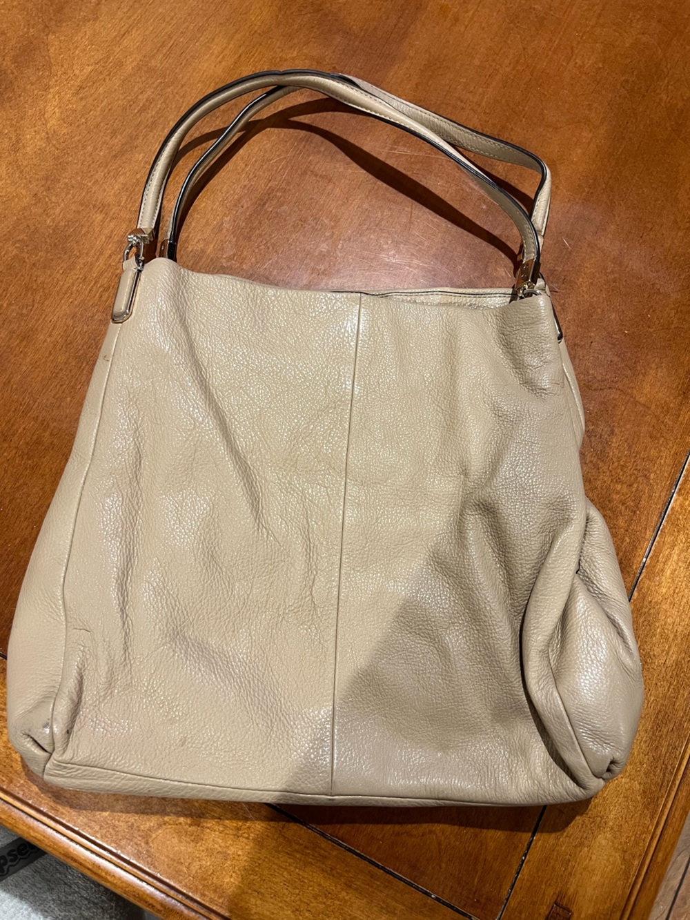 Coach Taupe Leather Shoulder Bag
